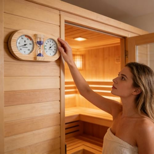 Termoigrometro - per sauna di alta precisione, igrometro per misuratore di temperatura a parete, alta precisione per misurare la temperatura del bagno di vapore per garage posto di lavoro