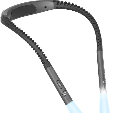 LeadsaiL Reading Light for Reading at Night, 3 Color 5 Brightness | Hands-free Bendable Neck Light, 90 Hours Lasting Rechargeable Book Light for Reading in Bed, Knitting, Camping, Repairing