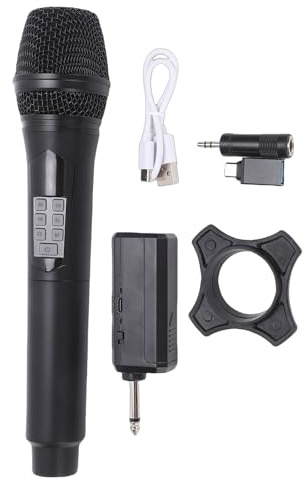 banapoy Microfono Palmare Wireless, Microfono Dinamico con Riduzione del Rumore Bluetooth 2.4G con Effetti Sonori e Cambios di Voce per Studio di Streaming Live