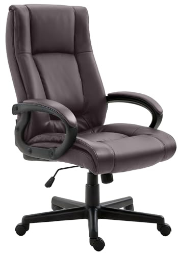CLP Sedia da ufficio ergonomica con rotelle e regolazione in altezza, sedia direzionale regolabile in altezza, sedia girevole Sparta, Colore:marrone