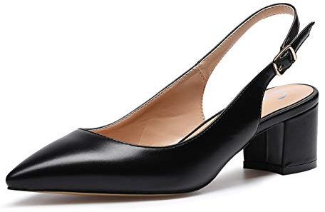 Castamere Zapatos de tacón Clásicos Zapatos Mujer Tacón Fiesta Sandalias de Tacón Bajo para Mujer 5 CM PU Negro EU 36.5