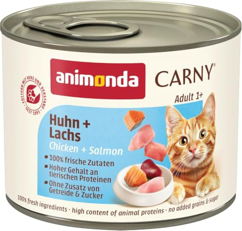 animonda Carny Nourriture Humide pour Chat Adulte - Poulet + Saumon - 6 x 200 g