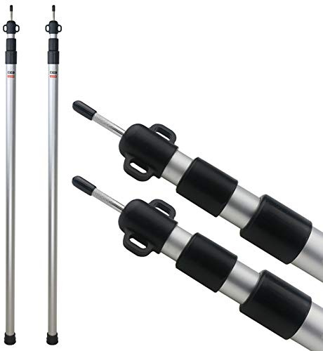 Sunnyglade 2 Pcs Adjustable Tarp Poles, Silver , Telescoping Aluminum Rods Portable Awning Poles for Camping,Backpacking,Hiking(Set of 2)