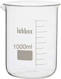 Laboratorieglasmugg med pip, (Boro 3,3). Mätkopp (1 000 ml, 1)