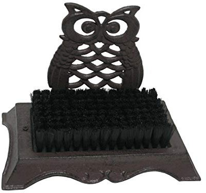 HTI-Line Schuhabstreifer Stiefelknecht Eule Antik Stiefelputzer Schuhabstreicher Gusseisen Schuhsohlenputzer