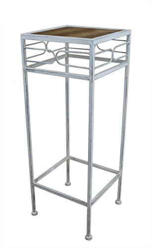 PrimoLiving Blumenhocker aus Metall/Holz grau eckig Gr. S (P-178)