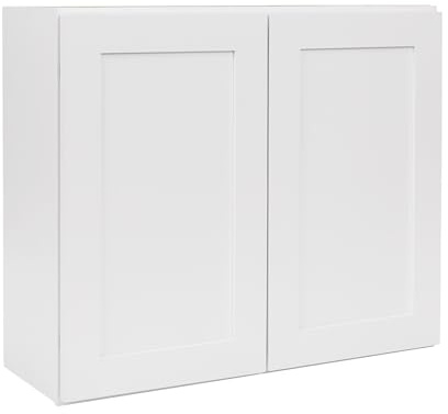 ONESTOCK White Shaker Wall Cabinet - Ready to Assemble, Perfect for Kitchen, Laundry, and Bathroom Storage - 24”W x 30”H x 12”D