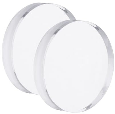 PATIKIL Acryl-Stempelblock, 2er-Pack Transparenter Stempelblock mit Rasterlinien Dekorative Montageblöcke Set Rund für Scrapbooking DIY Basteln Kartenherstellung