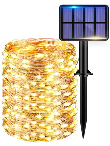Kolpop 72FT/22M Solar Fairy Lights Outdoor, 220 LED Solar String Lights Waterproof with 8 Modes, Copper Wire solares Lights Outdoor Garden for Tree Party Patio Wedding Yard Christmas