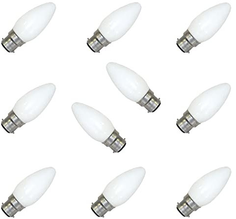 Leuci 10 x Kerze Glühbirne 60W B22 opalisiert Glühbirnen B22 60 Watt Glühlampe Glühlampen B22d