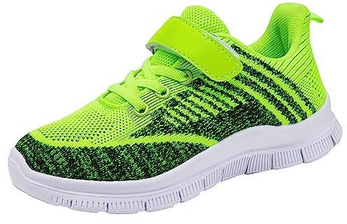 Sportschuhe Jungen Laufschuhe Kinder Schuhe Turnschuhe Schuhe Sneakers Road Running Schuhe Kinderschuhe Hallenschuhe Straßenlaufschuhe Trainerschuhe Tennisschuhe Freizeitschuhe (Green, 36)