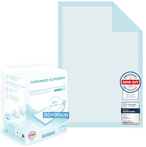 75x ARNOMED assorbente per incontinenza monouso leggero, assorbente 60x90cm, fasciatoio per neonati monouso, assorbente a 5 strati cellulosa, assorbenti per letto monouso, assorbente per incontinenza