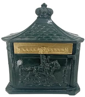 Boîte aux lettres lettres en fonte style anglais vert et or