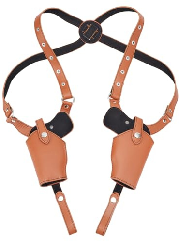 NBEADS Holster D'Épaule, Étui D'Épaule Dissimulé en Cuir PU Étui Vertical Réglable pour Pistolet avec Pochette pour Chargeur pour 1911 Glock 1911 et la Plupart des Types de Pistolets