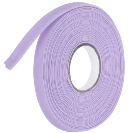 QUARKZMAN 2/5 tum snedband, sömband, dubbelfals, avskjutningsband, polyester kontinuerlig sömnad, tillbehör, kantband för sömnad, gör-det-själv, fållar, quiltning, hantverk ljuslila, 25 m)