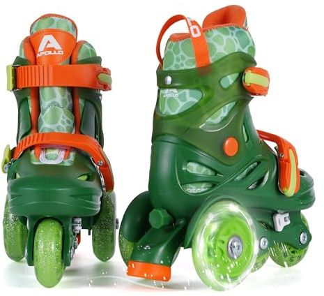Apollo Kids My 1st Skates Adjustable - Patines de ruedas ajustables para niños, talla 26-30, patines para niñas y niños, ideales para principiantes, patines de entrenamiento con doble freno