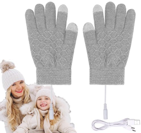 Gants chauffants – Moufles électriques USB pour écran tactile – Gants chauffants – Pour homme, femme, enfant, camping, football, moto, travail, course à pied