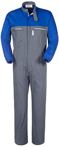 take time/lancelot Tuta da Lavoro Collo Coreana Grigio Blu Royal Gabardine 245 G/M A41207 (L)