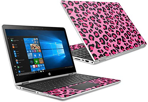 MightySkins Skin Compatible with HP Pavilion x360 15.6 (2018) - Pink Leopard | Protective, Durable, and Unique Vinyl Decal wrap Cover | Easy to Apply, Remove, and Change Styles | Made in The USA