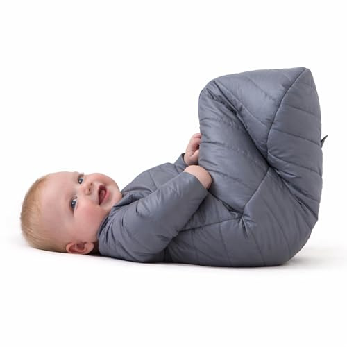 Baby Deedee Sleep Nest Travel Quilted Baby Sleeping Bag Sack with Sleeves, Gray Skies, Medium (6-18 Months)