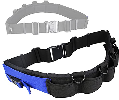 JJC GB-1 Cinturón de utilidad ajustable para fotografía, cintura de muñeca, accesorio, cinturón de velocidad para llevar bolsa de equipo, bolsa de lentes, accesorios flash, anillos en D, malla 3D