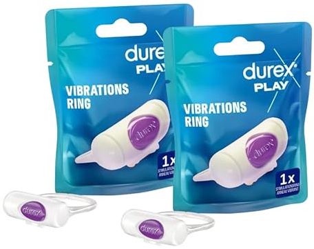 Durex Intense Vibrations Stimulationsring - Angenehm weicher Penisvibratorring zur Stimulation im Intimbereich - 2 Stück