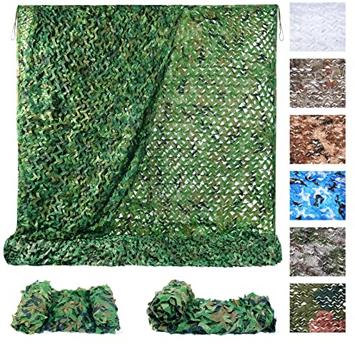 Sposuit Camo Netting - Camouflage Mesh Net, Military Camo Net for Hunting Bulk Roll, Camouflage Tarp Sunshade for Party Decorations, Sunshade, Camping Ghillie Netting