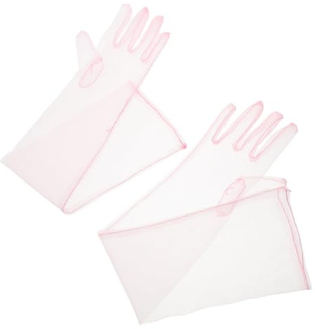 SHERCHPRY Handskar För Bröllopsfest Tyll Satin Brudhandskar Operafesthandskar Armbågshandskar Transparenta Handskar Dam Spetshandskar
