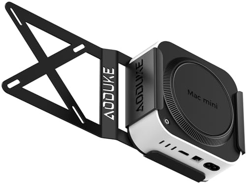 AODUKE aluminiumlegering Mac mini M4 VESA-konsol, Mac mini 2024 dockstativ, Mac mini M4 Pro VESA monitor arm förlängningsplatta, kompatibel med 75 x 75/100 x 100 mm hål distance-B-MAX2