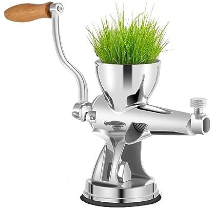 Exprimidor Manual de hierba de trigo de acero inoxidable con Base de ventosa, Extractor de abrazadera de mesa for jengibre, apio, uso doméstico en la cocina