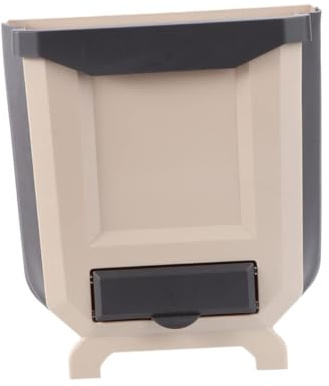 SOLUSTRE Poubelle Suspendue de Cuisine Beige Rangement Polyvalent pour Porte Darmoire et Voiture Collecteur de Déchets Alimentaires Compact et Pratique