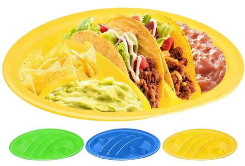 Taco-Tabletts zum Servieren – Serviertablett mit Trennwänden | Multifunktionale Taco-Teller – für Dinner-Party, Küche, Mittagessen, Feier, Restaurant, kommerzielle Gastronomie