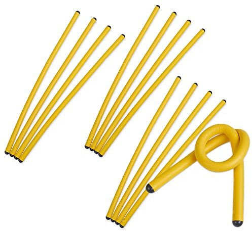 Andalus Twist Rubber Ties, 17-Inch Reusable Twist Ties in Yellow Color - Holds Up to 110 Pounds (12 Pack)
