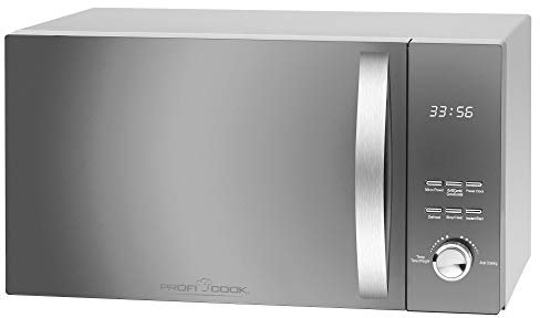 Profi Cook PC-MWG 1176 H, 3 in 1 Mikrowelle mit Heißluft und Grill, 2300 Watt Heißluft - 1300 Watt Grillleistung - 800 Watt Mikrowellenleistung, 9 Automatikprogramme, Edelstahl, 23 Liter