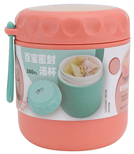 DOITOOL Soup Cup Insulated Food Container Portable Sealed Breakfast Cup with Spoon Leakproof Handle Design for Porridge Lunch Microwave Use Travel Meal Storage 13 oz