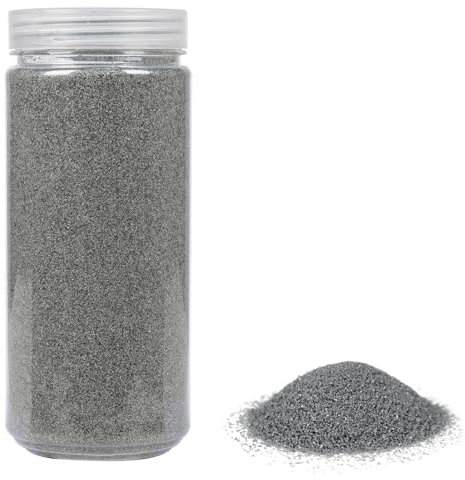Heku 30330-25 decorativa/sabbia colorata, grigio, 750 g, in barattolo richiudibile, 750g