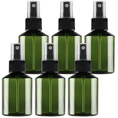 TIANZD 6 Stück Grün Leere 200 ml Kunststoff Feinen Nebel Sprühflasche mit Schwarz Zerstäuber Flasche Pumpzerstäuber Parfümzerstäuber Zerstäuberflasche Reise Flakons, 1x Trichter
