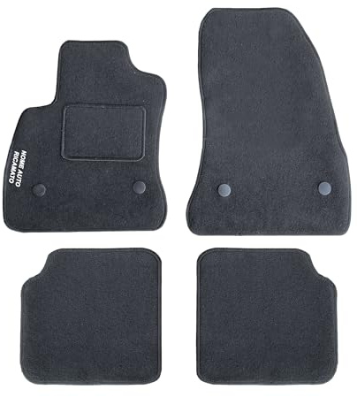 Auto Accessori Lupex | Juego de 4 Alfombrillas de Coche compatibles con 500L (2012-2022) con 4 Clips de fijación | Alfombras moldeadas de moqueta con Bordado en el Lado del Conductor