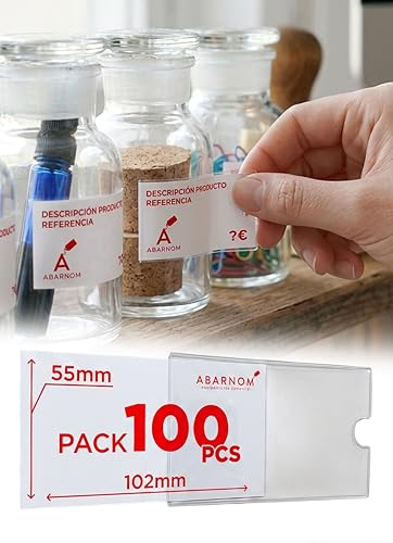 Supporto per poster a parete 55x102 mm, CONFEZIONE DA 100 UNITÀ, espositore per prezzi, espositore per prezzi per negozi e rivenditori, supporto per etichette a parete