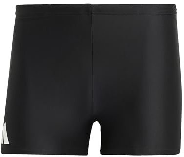 adidas Men's Solid Swim Boxers, Black/White, Size M-L/ UK 36