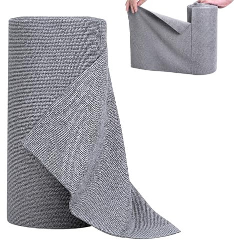 MEYAGOT 50 Unidades Paño De Limpieza De Microfibra, 30 * 30cm Paños De Limpieza En Rollo, Paños De Cocina De Microfibra, Trapos Reutilizables Y Sin Pelusas(Gris Claro)