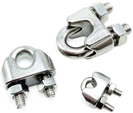 WEbjay Drehseilklemmen Edelstahl-Drahtseilklemme, Kabelstrümpfe DrahtseilhüLsen(Größe:M22-2 Pcs -ss316)