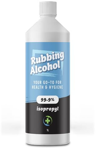 Rubbing Alcohol 1 Litre 99.9% Pure Isopropanol IPA for Cleaning, Disinfecting, Degreaser, Medical Use, Solvent for Electronics, Glass, De-icer, Painting