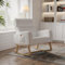 BRILVERDE Fauteuil à Bascule, Chaise a Bascule Allaitement, en Peau d'agneau Blanche, avec Autocollants antidérapants, pour Salon, Chambre à Coucher, Bureau, Blanc (Laine d'agneau)