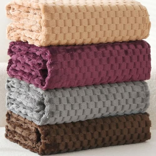 rejuvopedic Cubiko Fleece Blanket Sofa Throw Throwover Sofa Cover / 125x150cms / Chocolate