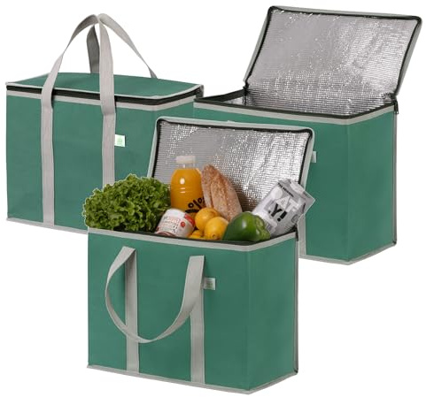 VENO 3 Pack Cooler Bag Insulated Grocery Bags for Food Delivery Heavy Duty
