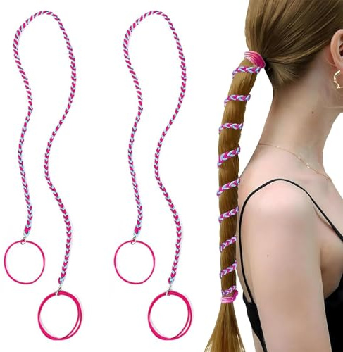 2 PCS Riptie Hair Tie, Rip Tie Tangle Free Hair Tie, Thick Hair Spiral Elastic Suitable for Long Hair Women Swimming Diving Cycling, Rip Tie Hair Ties Ponytail Holders for Water Sports