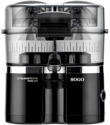 SOGO Exprimidor Eléctrico XL con Elevación Automática - Exprimidor de Naranjas 100W con 2 Conos de Prensado - Exprime Cítricos Libre de BPA, Apto Lavavajillas, con Tapón Antigoteo para Zumos Naturales