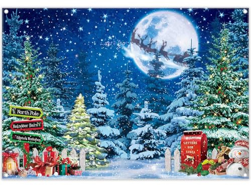 Luminora 2,1 x 1,5 m Navidad Invierno Noche Bosque de pinos telón de Fondo Polo Norte Nieve árbol de Cuento de Hadas país de Las Maravillas Fondo bebé Ducha decoración Fiesta Foto Pancarta