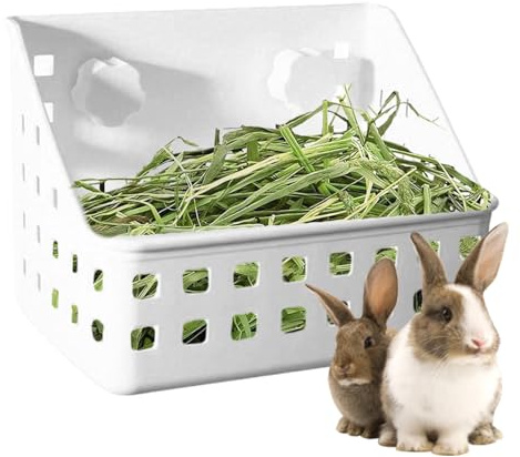 Eventerde Porte-Foin pour Lapin, Distributeur Automatique de Nourriture - Panier de Rangement pour Animaux de Compagnie - Accessoire de Cage pour Lapin, Chinchilla, Hamster, Furet, intérieur et